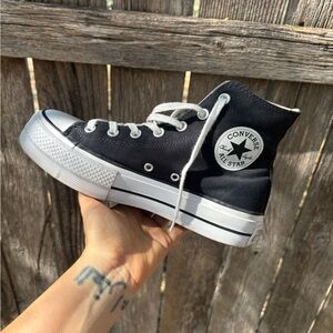 Black Platform Chuck Taylor Converse High-Tops